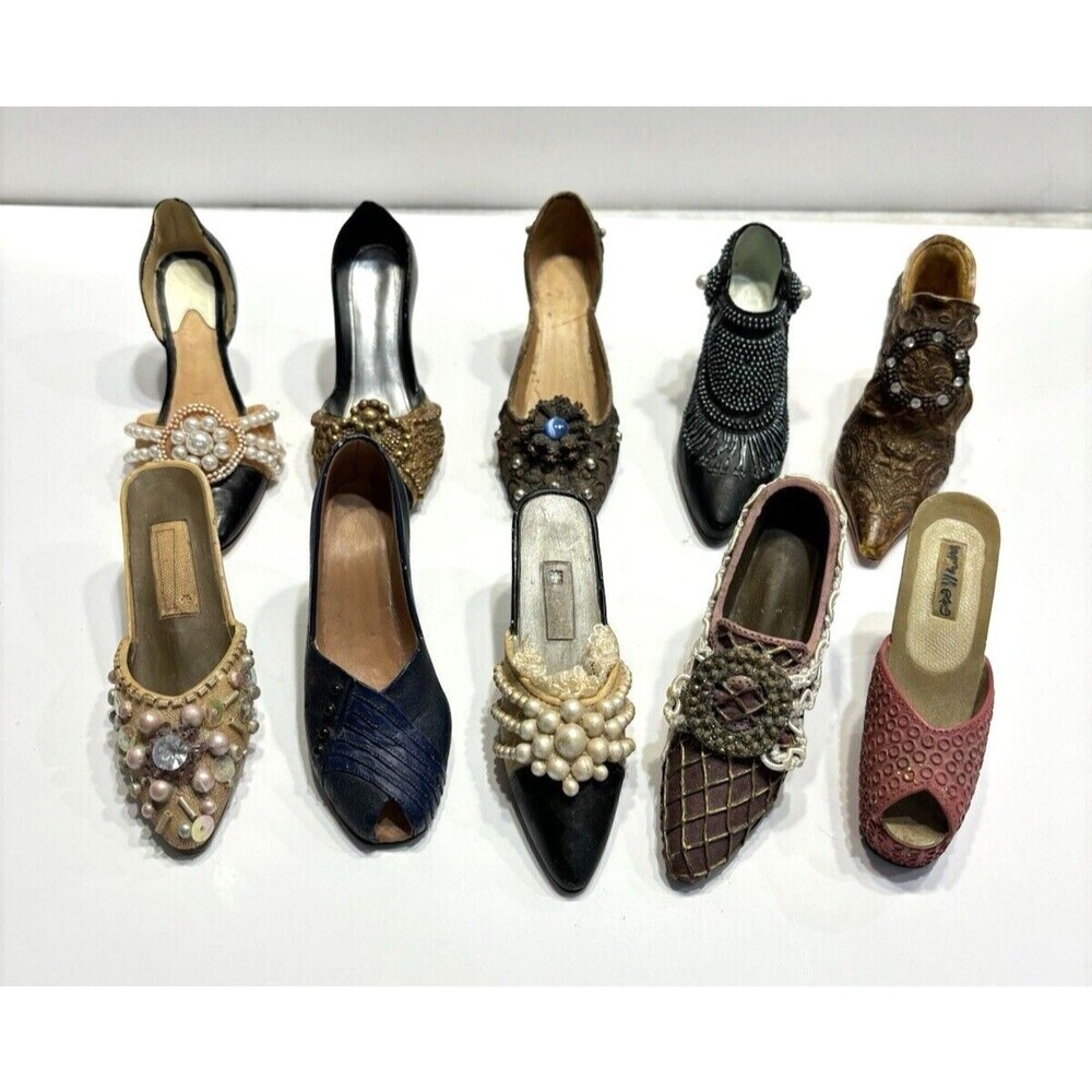 Ladies Shoes Resin Shoe Lot Of 10 Pumps Heels Fashion Collectables Victorian